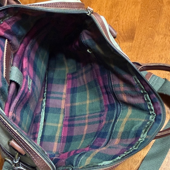 L.L. Bean Vintage Heritage Waxed Canvas Olive Green Briefcase/Laptop Bag - Picture 11 of 16